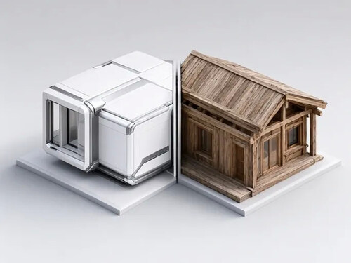 Comparação entre cápsulas modulares e cabines de madeira tradicionais